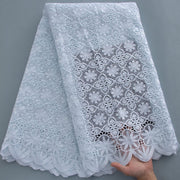 [codex-media-10] White Guipure Cord Lace Fabric with Rhinestones | 5 Yards/pc Nigerian Water Soluble Lace Fabric image 11