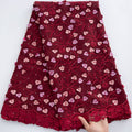 [codex-media-1] Swiss Voile Lace Fabric with Rhinestones, African Cotton 3D Embroidery Lace Fabric for Sewing Wedding Party/Prom Dresses image 2