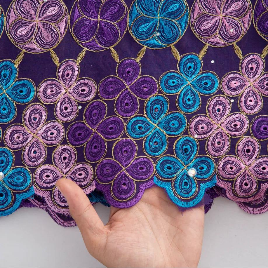 [codex-media-1] Purple Swiss Voile Lace Fabric 5 Yards | 4940 image 2