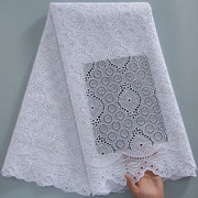 [codex-media-4] White Swiss Voile Lace Fabric Rhinestones 5 Yards | 4934 image 5
