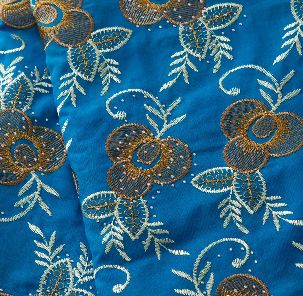 [codex-media-1] Blue Swiss Voile Lace Fabric 5 Yards | 4943 image 2