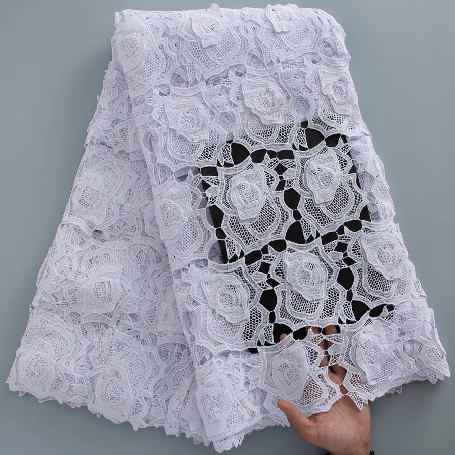 [codex-media-4] Guipure Cord Lace Fabric Purple Floral 4929 image 5