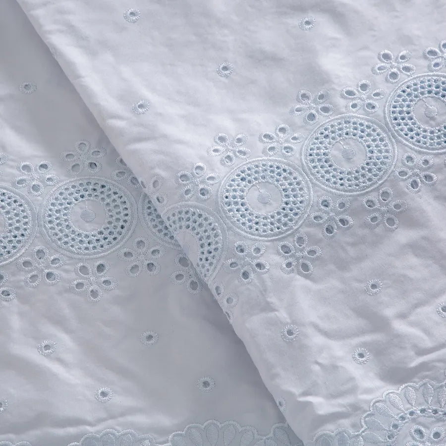 [codex-media-4] Navy Blue Embroidered Eyelet (Circular & Floral Cutout Motifs) Swiss Voile Lace Fabric 5 Yards | 4930 image 5
