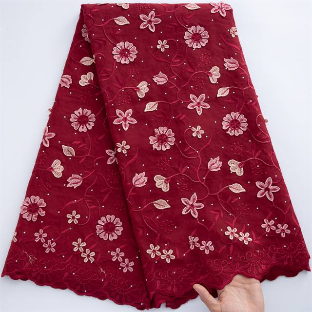 Swiss Voile Lace with Rhinestones
